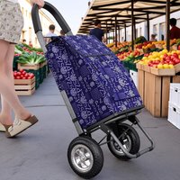 Stainless Steel Crystal Stair Climbing Wheel Folding Shopping Cart ABS Reinforced Base Full Steel Frame Portable Home Hand Truck