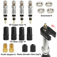 AliExpress NONE Bicycle Presta Tubeless Valve Core Kit Removable Aluminum Alloy Presta Valve Stem Caps Bike Tubeless Tire Valve Repair Tools