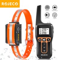 ROJECO 1000 m elektrisches Hundetrainingshalsband mit Fernbedienung, wasserdicht, wiederaufladbar, für Hunde, Rinde stoppen, Schockhalsband, Elektroschocker