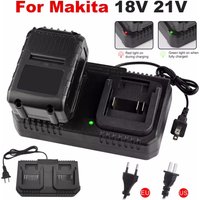 Dual Slot Charger 18V 21V Li-ion Battery Charger for Makita BL1415 BL1815 BL1830 BL1850 Electric Drill Power Tools EU US Plug