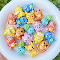 Newest FUNISM 3D Pokémon Keychain Cartoon Resin Hole Beaded DIY Craft Phone Key Ring