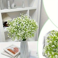 50 Stems Artificial White Full Moon Flowers Fake Floral Decorations for Home Garden