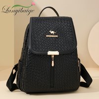Simple Style Women PU Leather Backpack Women Famous Brand School Backpacks For Girls Daypacks Ladys Backpack Mochila Feminina