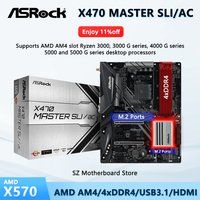 ASROCK brand new X470 MASTER SLI/AC AMD X470 Motherboard AM4 Support Ryzen 7 5800X Ryzen 7 5800X3D 5 5500 9 5900X DDR4 M.2 ATX