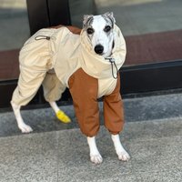 Dog Clothes in Winter Snow Weather Thicken Plush 4-legged Khaki Jacket Windproof Waterproof Warm Coat for Italy Greyhound Huibit