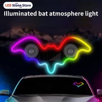 Car mounted Bat Atmosphere Light Solar Powered Wireless LED Decorative Rear Window Triangle Window Interior Colorful Neon Lights