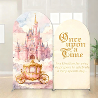 LS Princess Girl 1th Birthday Party Arch Backdrop Castle Pink Flower Background Bridal Shower Wedding Photozone Studio