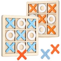 Montessori XO Chess Jigsaw Puzzle 3D Geometric Shapes Board Games For Kids Children Educational Wooden Toys