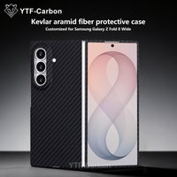 YTF-Carbon Dünnes Echtes Carbonfaser-Gewebe Aramid Kevlar Magnetische Hülle für Samsung Galaxy Z Fold 8 Ultra Telefon-Schutzhülle
