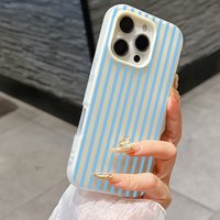 Luxury Blue White Striped Case For Google Pixel 10 5G Pixel 9 Pro XL 8 Pixel 7A 8A 8 7 Pro 5G Candy Color Matte Silicone Cover