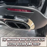 For Mercedes Benz GLC Class X254 GLC260 GLC300 AMG 2023+ Car Tailpipe Throat Frame Outlet Muffler Bumper Exhaust Pipe Trim Cover