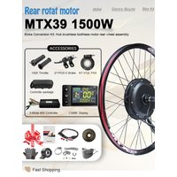 AliExpress NONE 48/52V 1500W Electric Bicycle Conversion Kit Rear Hub Wheel Motor Brushless Gearless MTX Rim 24-29inch For E-bike Motor Kit
