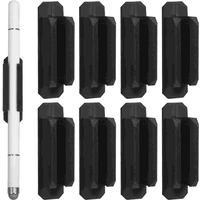 8 Pcs Black Sturdy Silicone Compact Adhesive Pen Holder Wall Mounted Marker Storage Container For Office Supplies Pen ganizer