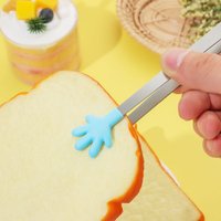 Home BBQ Bread Creative Mini Snack Food Tong Silicone Kitchen Accessories Non-slip Handles Bread Ice Cube Clip Home