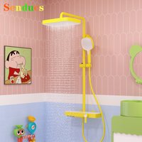 Colors Piano Bathrooom Shower Set 12 Inch Rainfall Shower Head Waterfall Bathroom Faucet Hot Cold Piano Bathroom Shower System