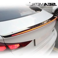 SEAMETAL Carbon Fiber Car Rear Spoiler Flow Lamp Universal 120cm Led Spoiler Light The Third Brake Light Stop Signal Lights 12V