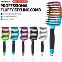 Hollow Brush Scalp Massage Hair Brush Anti Static Boar Bristle Wet Dry Hair Detangling Professional Curved Styling Comb