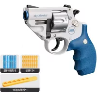 9Mm Revolver Toy Pistol Handgun Blaster Soft Bullet Toy Gun Airsoft Shooting Weapons Boys Birthday Gifts Cs Fake Gun