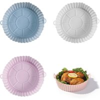 Zubehör für Silikonmatten, runde Airfryer-Einsätze, hitzebeständiger Backtopf, wiederverwendbare Air Fryer Basket Liner