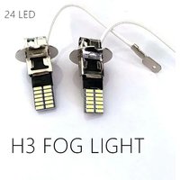 2Pcs H3 LED Headlight Car Fog Light Bulbs Auto Driving Running Lamps 12000LM 80W 12V 24V