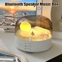 Portable Moon Bluetooth Speaker Ambient Light High Quality Sound Bluetooth Music Box with Dimming Soft Light Wireless Music Play