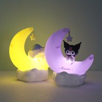 Genuine Cute Sanrio Kuromi Cinnamoroll Crescent Beautiful Dream LED Light-emitting Ornaments Cute Night Light Children's Gift