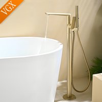 VGX Freestanding Bathtub Faucet with Handshower Floor Mounted Bathroom Shower Faucet Shower Diverter Bathroom Tub Shower System