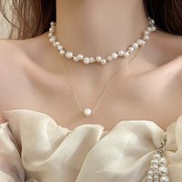 100% Natural Baroque Freshwater Pearl Trendy Double-layer Chain Necklace Jewelry Women Party Gifts No Fade Cheap 2026 New Style