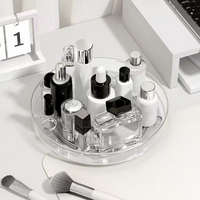 1 pc Household transparent rotating storage turntable, multifunctional 360° rotating storage rack