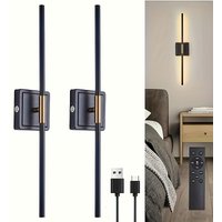 battery operated wall sconce set of two, 10000mAh USB Rechargeable Wall Lights with Remote Control, 360° Rotate Cordless Wall Sc