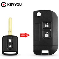 KEYYOU Free Shipping 2 Buttons Modified Folding Car Key Case For NISSAN Qashqai primera Micra Navara Almera Note Sunny