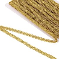 5 Yards Gold and Silver Centipede Lace Herringbone Ribbon Silk Woven Ribbon DIY Clothing Accessories Decorative Edge 0.8CM Wide