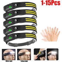 Lampe de sauna à induction LED aste par USB, lampe de poche, lanterne de pêche, tête de camping injuste, batterie 18650, 1-15 pièces