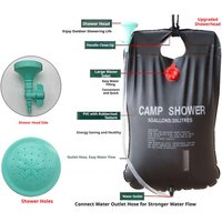 20L Solar Heated Camping Shower Bag Portable PVC Outdoor Water Bag with Shower Head for Camping Hiking Traveling Pet Washing