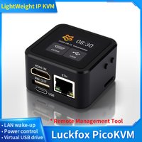 Luckfox PicoKVM Onboard HDMI-Compatible USB Ethernet I/O Expansion Port IP KVM Management 1.54'' Touch Display Case Opitonal