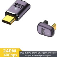 PD240W USB4.0 Type C to USB C Fast Charging Adapter Converter 40Gbps Data Sync Connector 8K@60Hz USB C OTG Adapter for MacBook