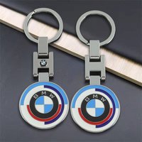 Metal Round Car Keychain Emblem KeyRing Pendant Accessorie For 50th 1 3 5 7 series E83 F16 E70 M3 M5 E60 E61 M1 M5 E91 E92 M