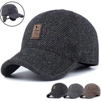 High Quality Autumn Winter Thick Earmuffs Hat Warm Adjustable Earmuffs Baseball Cap Casual Simple Outdoor Hats for Men