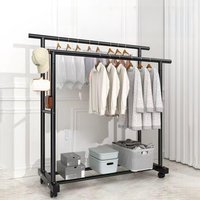 Simple Portable Single Rod Clothes Drying Rack for Bedroom Indoor Dormitory Hat Clothing Storage Organizer Carbon Steel