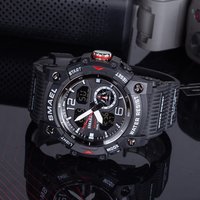 SMAEL Sportuhr, Militär-Armbanduhr für Herren, Alarm, Stoppuhr, LED, digitale Hintergrundbeleuchtung, Dual-Zeitanzeige, wasserdichte Uhr für Herren, 8
