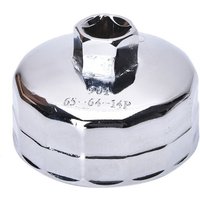 14 Flutes 901 Cap Oil Filter Wrench 1/2' Square Drive Oil Filter Removel Tools Filter Socket Wrench Spanner Hand Tool 64-65mm