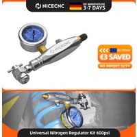 Universelles Motorrad-Stickstoffregler-Füllwerkzeug-Set 600 PSI Verlustfreier Schraubverschluss Schrader-Ventil Stoßdämpfer für ATV UTV Raptor Polaris RZR CanAm Maverick X3 Banshee 350 Yamaha