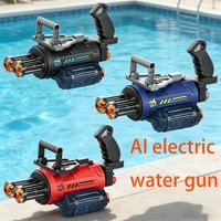 Outdoor toys Gatling Voice Control electric rotating Double Barrel water gun muzzle flame spray water gun children's toys