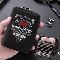 Supernatural Multifunctional Card Bag 11 Cards Slot Credit Card Holder Anti Demagnetization Wallets Cover Zipper Wallet for Men