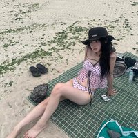 Women's Bikini Swimwear Partially Covered Design Polka Dot Pattern Vacation Thermal Spring Bathing Suit