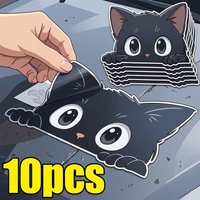 Peeking Black Cat Car Sticker PVC Auto Window Decal Scratch Cover Creative Cartoon Motorcycle Bumper Styling Accessories 20x12cm