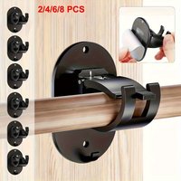 2Pcs No-Drill Curtain Rod Holders Self-Adhesive Mounting Clips for Easy Installation Ideal for Bathrooms Kitchens and Apartments