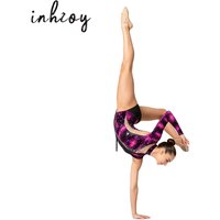 Women Sparkly Rhinestone Ballet Jersey Leotard Dress Tights Fringed Bodysuit Gymnastics Artistic Figure Skating Dance Costume