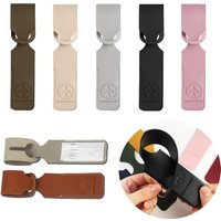 PU Leather Luggage Tag Portable Travel Suitcase Baggage Label with Airplane Embossed Anti-Lost ID Tag for Travel Accessories