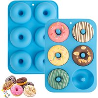 Heat Resistant Silicone Donut Mold for 6 Doughnuts Food Grade Silicone Bagels Pan for Baking Non Stick Mini Cupcake Mould